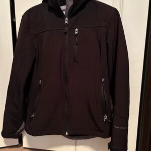 Free Country Black Hooded Jacket Waterproof
